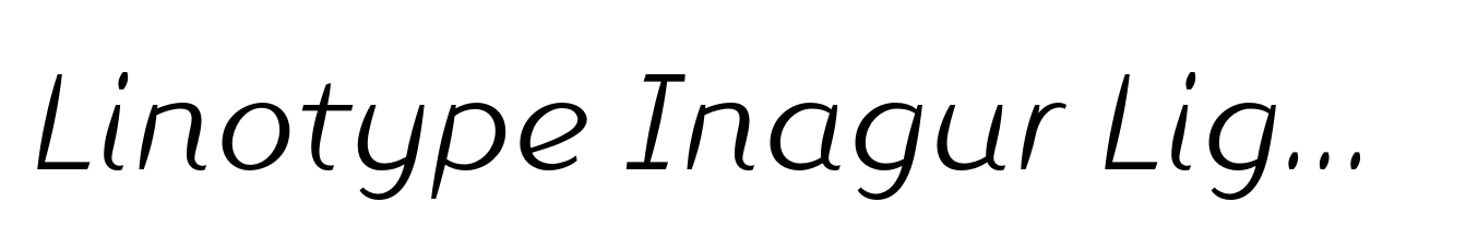 Linotype Inagur Light Italic